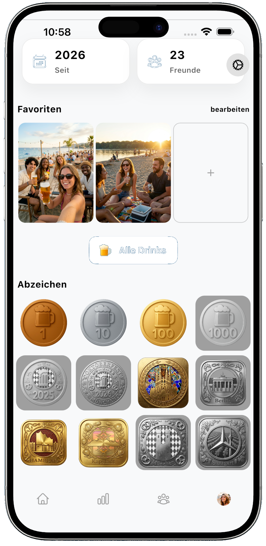 Abzeichen-Sammlung in der BeerRun App